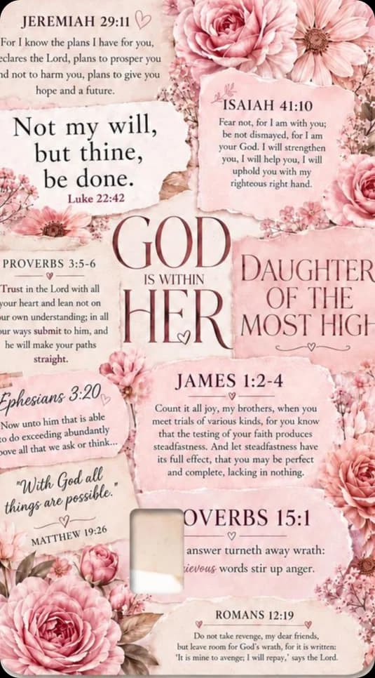 Blush Scripture Collage